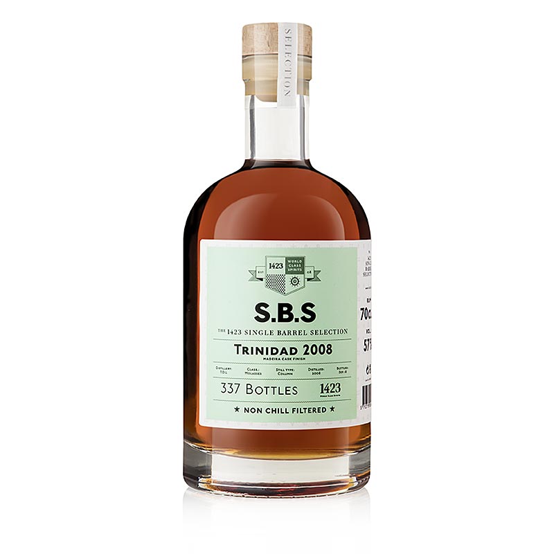SBS Trinidad Rum 2008 TDL, 10 anni, Madeira Cask Finish, 57% vol. - 700ml - Bottiglia