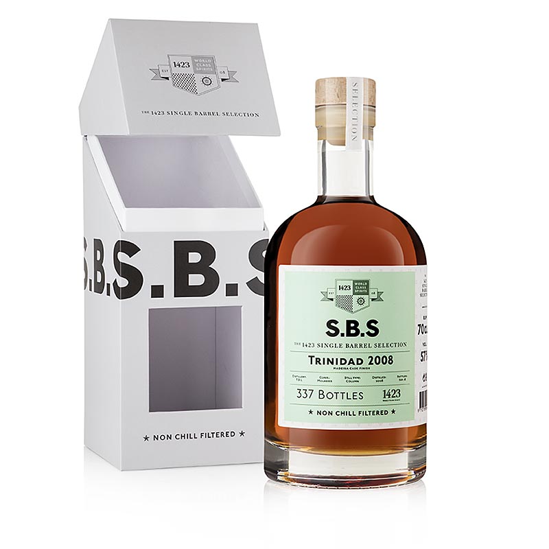 SBS Trinidad Rum 2008 TDL, 10 anni, Madeira Cask Finish, 57% vol. - 700ml - Bottiglia