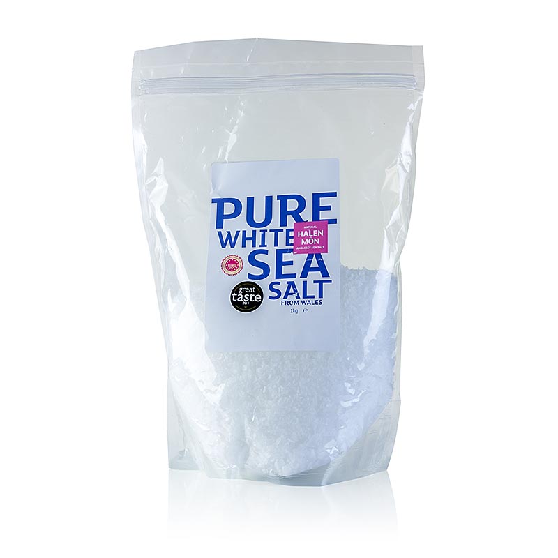 Halen Mon, Meersalzflocken aus Wales - 1 kg - Beutel Halen Mon, Meersalzflocken aus Wales - 1 kg - Beutel
