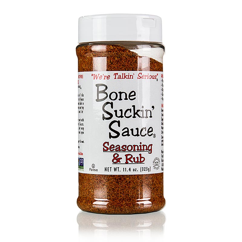 Bone Suckin` Regular Seasoning and Rub`, undirbuningur fyrir grillkrydd, Ford`s Food - 323g - dos