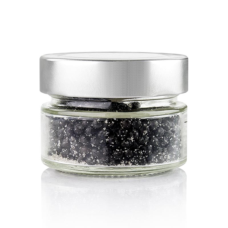 Spice Garden Black Pepper De Luxe, ditapai dengan garam laut, keseluruhan - 80g - kaca