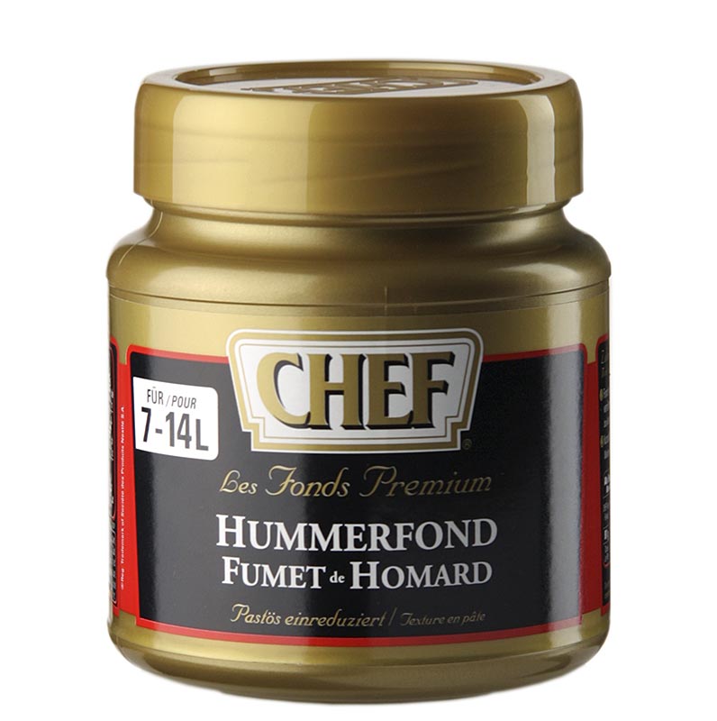 CHEF Premium Konzentrat - Hummerfond, leicht pastös, orangerot, für 7-14 L - 560 g - Pe-dose CHEF Premium Konzentrat - Hummerfond, leicht pastös, orangerot, für 7-14 L - 560 g - Pe-dose