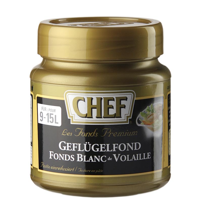 CHEF Premium Konzentrat - Geflügelfond, leicht pastös, hell, für 9-15 L - 630 g - Pe-dose