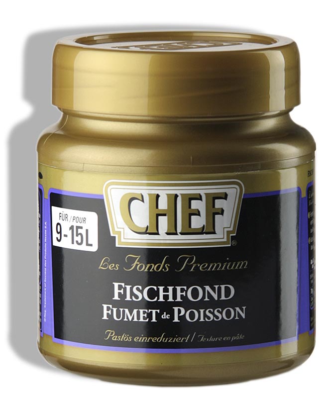 CHEF Premium Konzentrat - Fischfond, leicht pastös, hell, für 9-15 L - 630 g - Pe-dose