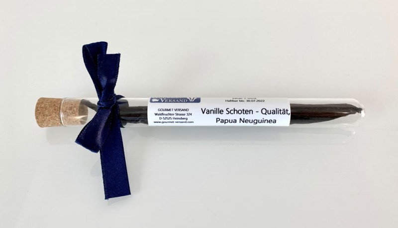 Vainas de vainilla - calidad, Papua Nueva Guinea, 2 vainas en un tubo de ensayo con un lazo - 2 unidades / cada una de aproximadamente 3 g - En un tubo de ensayo con un asa. Vainas de vainilla - calidad, Papua Nueva Guinea, 2 vainas en un tubo de ensayo con un lazo - 2 unidades / cada una de aproximadamente 3 g - En un tubo de ensayo con un asa.