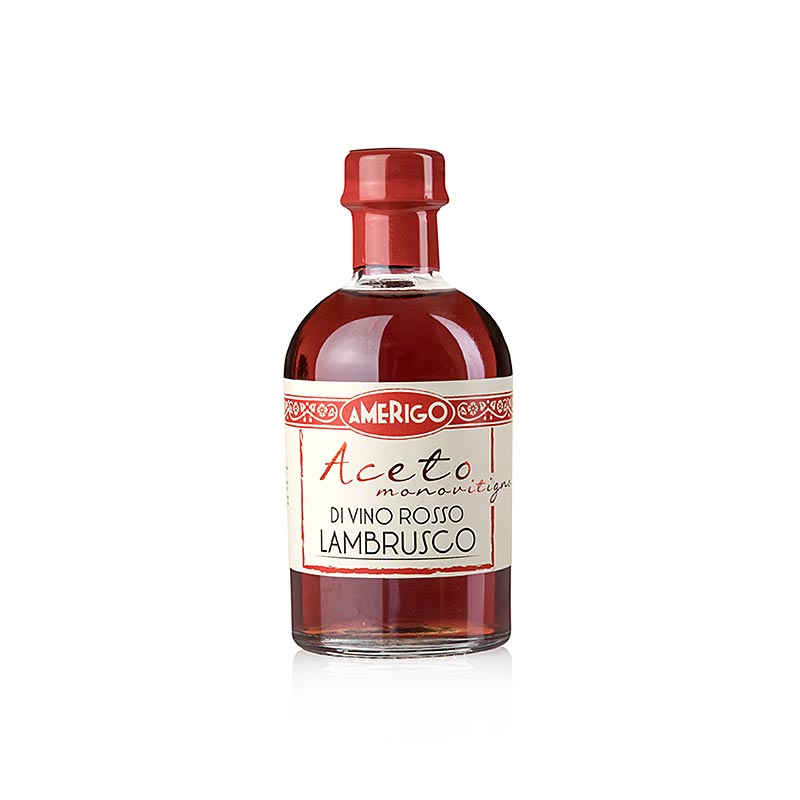 Aceto di Vino Rosso Lambrusco, uthull vere e kuqe, Amerigo - 250 ml - Shishe