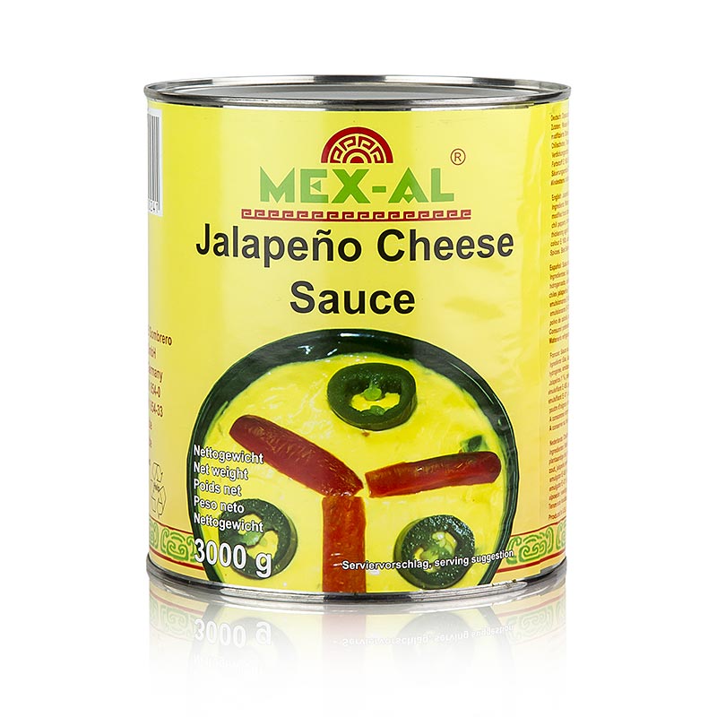 Jalapenos Cheddar Cheese Sauce, ideal als Dip für Chips und Tacos - 3 kg - Dose Jalapenos Cheddar Cheese Sauce, ideal als Dip für Chips und Tacos - 3 kg - Dose