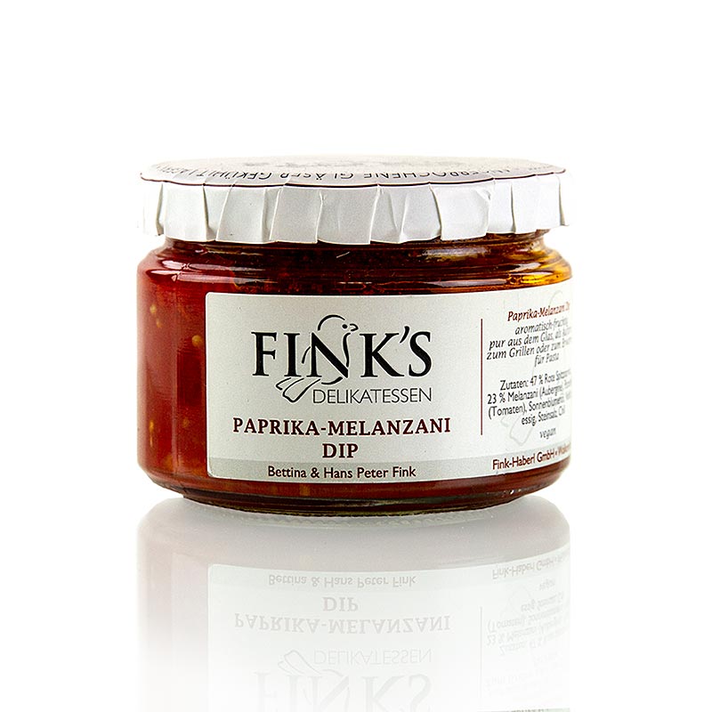 Salsa di melanzane e paprika, specialita gastronomiche di Fink - 220 g - Bicchiere