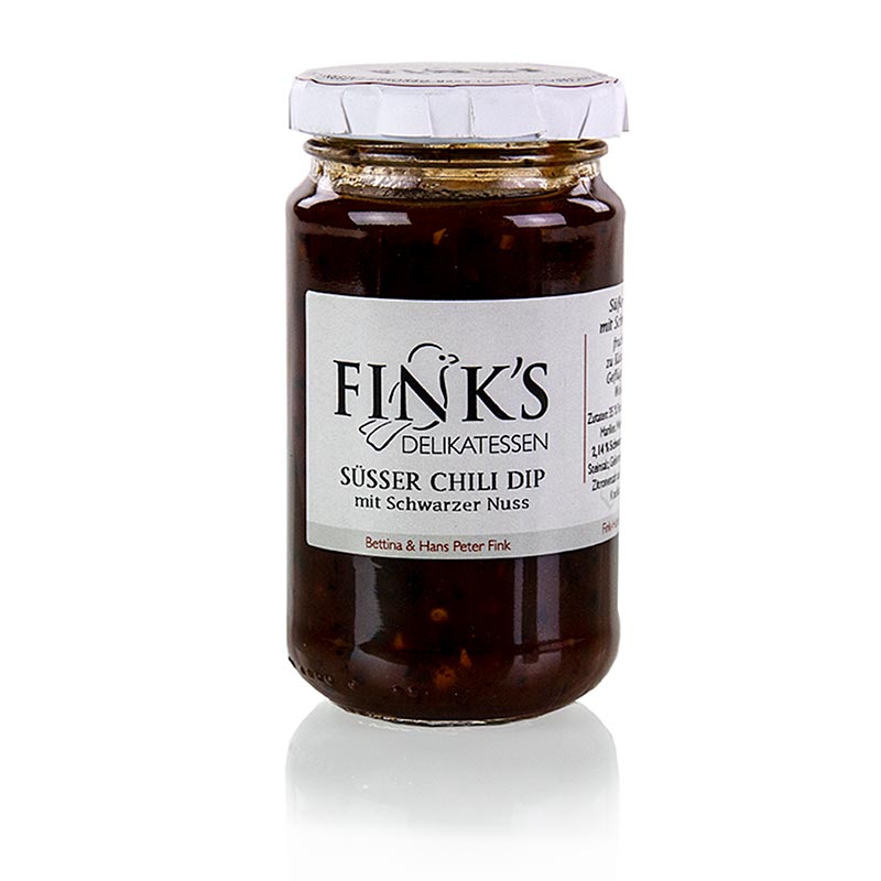 Molho de pimenta doce com nozes pretas, delicatessen da FFink - 212ml - Vidro
