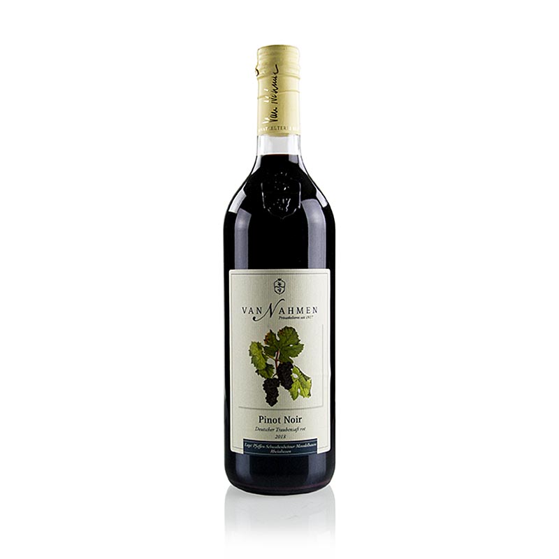 Suco de uva Pinot Noir tinto (suco 100% direto), van Nahmen, organico - 750ml - Garrafa