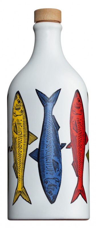 Olio de sardina verge extra, oli d`oliva verge extra, en gerra, sardines, Muraglia - 500 ml - Peca