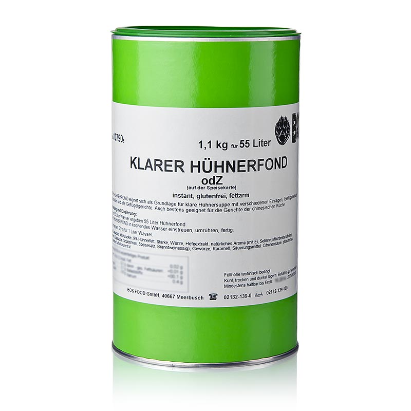Klarer Hühnerfond, Instantpulver, ohne zugesetztes Glutamat, für 55 Liter - 1,1 kg - Aromabox