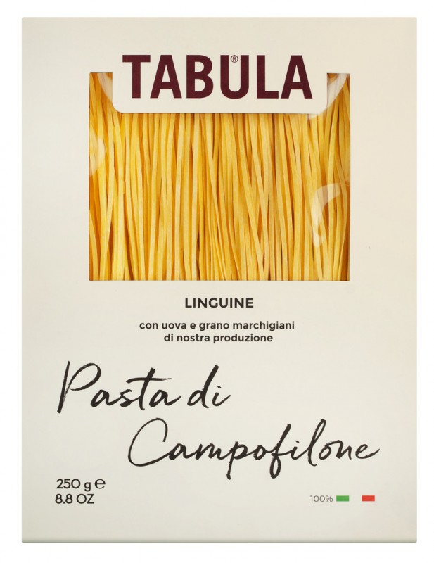 Tabula - Linguine, Fideos Al Huevo, La Campofilone - 250 gramos - embalar