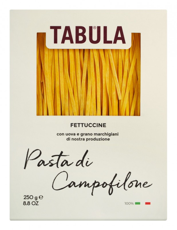 Tabula - Fettuccine, Fideos Al Huevo, La Campofilone - 250 gramos - embalar