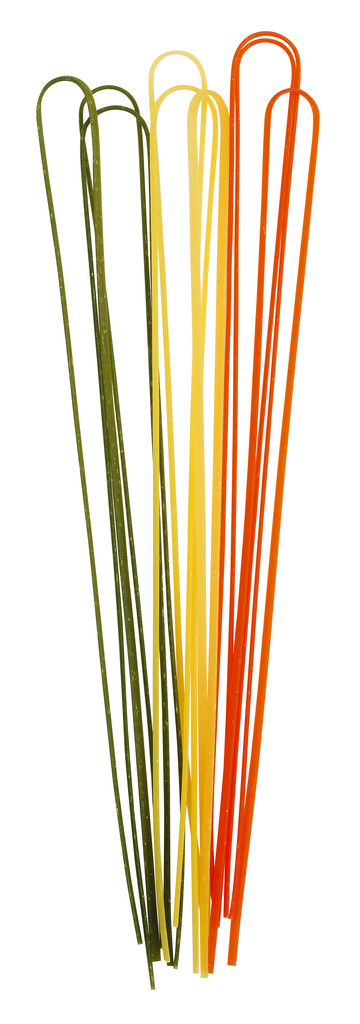 Linguine Tricolore, durumvehnan mannasuurimosta valmistettu nauhapasta, 3-varinen, Lorenzo il Magnifico - 250 g - pakkaus