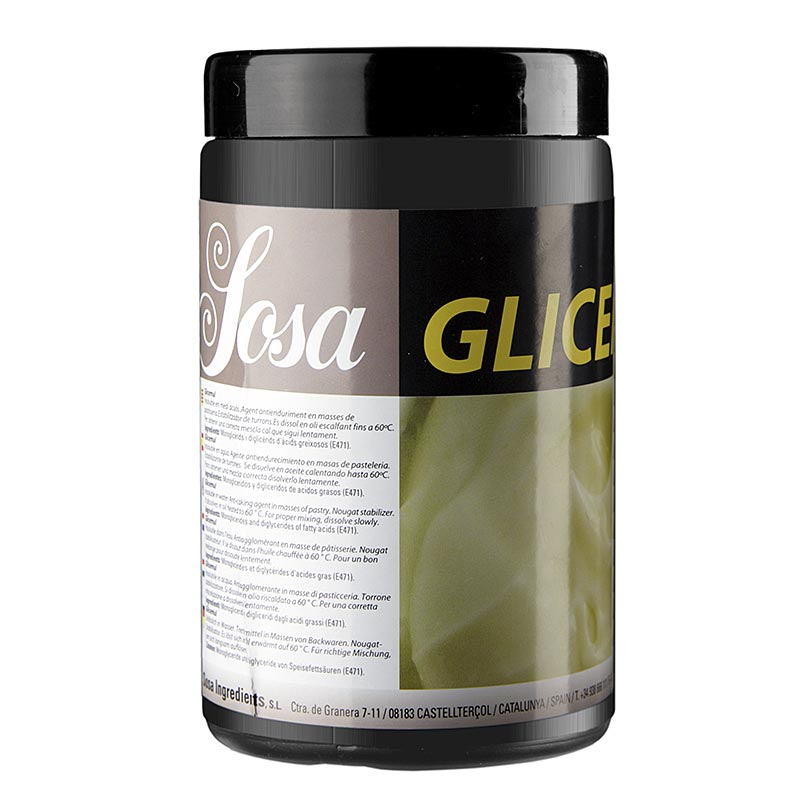 Glice Mono- und Diglyceride von Speisefettsäuren, Texturgeber, Sosa, E471 - 500 g - Dose Glice Mono- und Diglyceride von Speisefettsäuren, Texturgeber, Sosa, E471 - 500 g - Dose