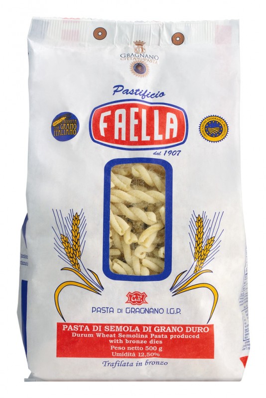 Gemelli IGP, massa de semola de trigo duro, Faella - 500g - pacote
