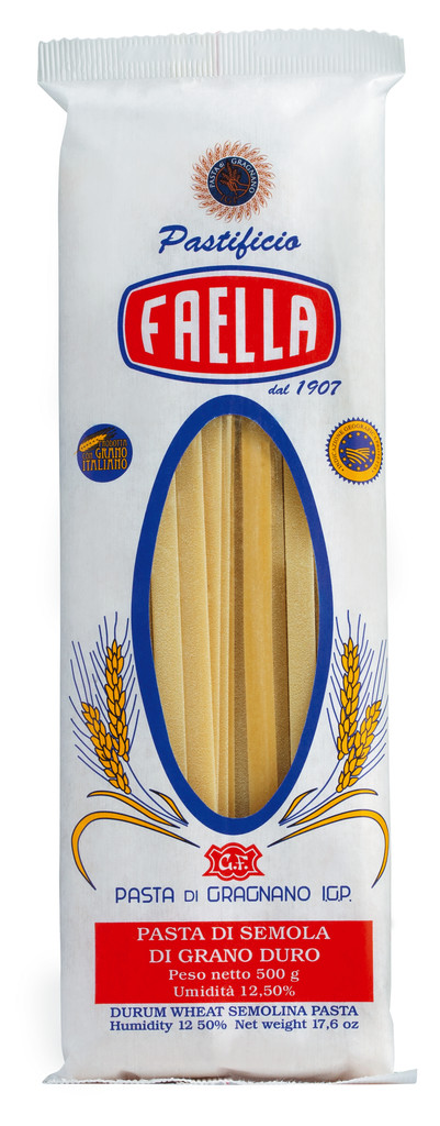 Fettuccine PIG, pasta semolina gandum durum, Pastificio Faella - 500 g - mengemas