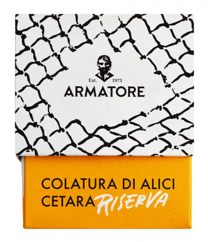 Colatura di alici di cetara, colatura di acciughe, in confezione regalo, Armatore - 50 ml - Bottiglia