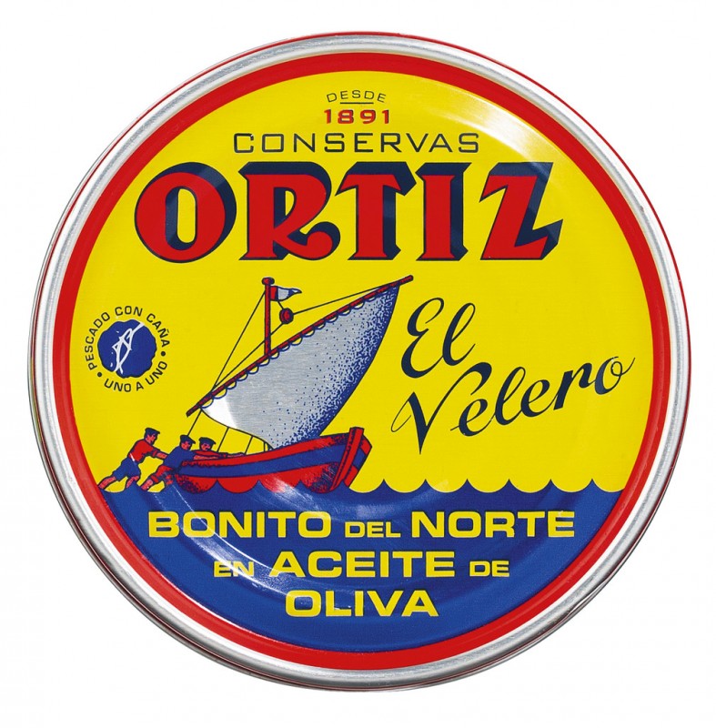 Bonito del Norte - tuna putih, tuna sirip putih dalam minyak zaitun, tin, Ortiz - 250 g - boleh