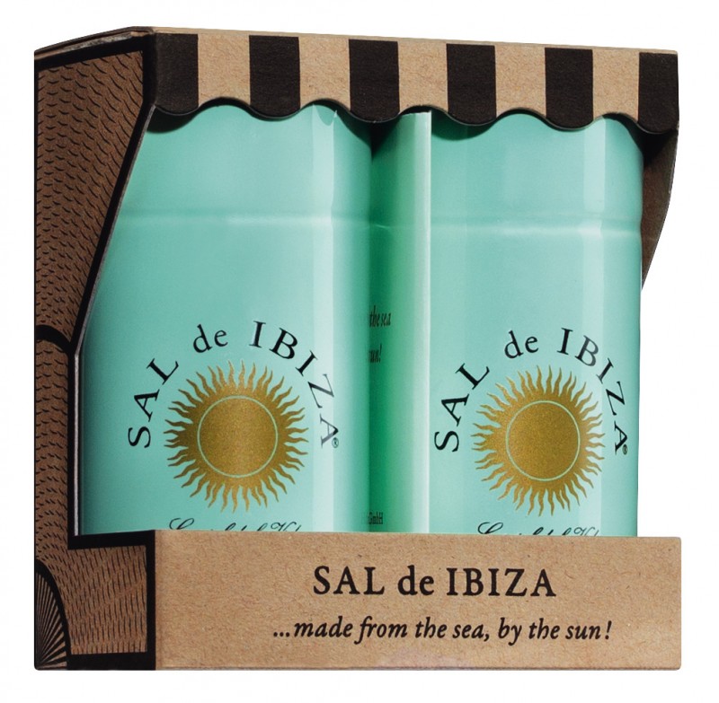 Granito, Edisi Bundle Seramik, garam dan lada organik dalam shaker seramik, set, Sal de Ibiza - 90g / 40g - ditetapkan