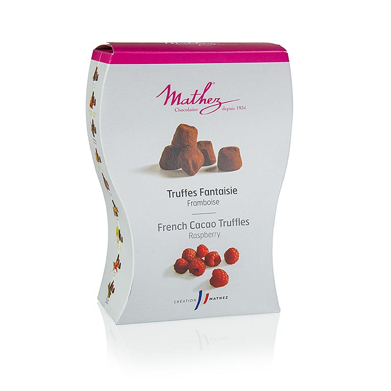 Troeffelkonfekt - sjokolade, Mathez, med bringebaer - 250 g - eske