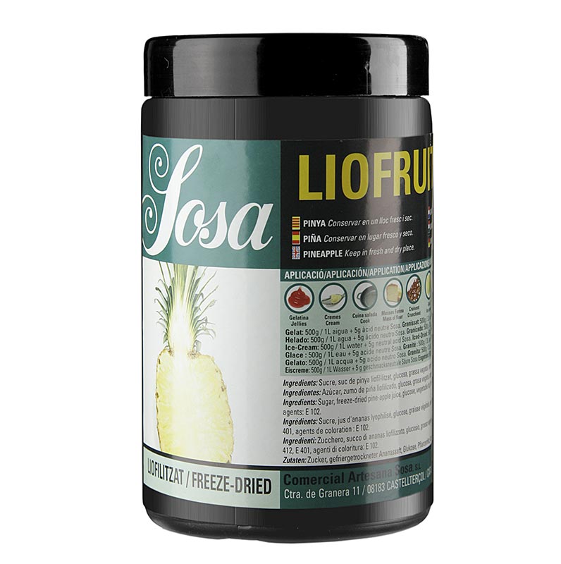 Ananas-Pulver, gefriergetrocknet, mit Zucker, Sosa - 750 g - Pe-dose Ananas-Pulver, gefriergetrocknet, mit Zucker, Sosa - 750 g - Pe-dose