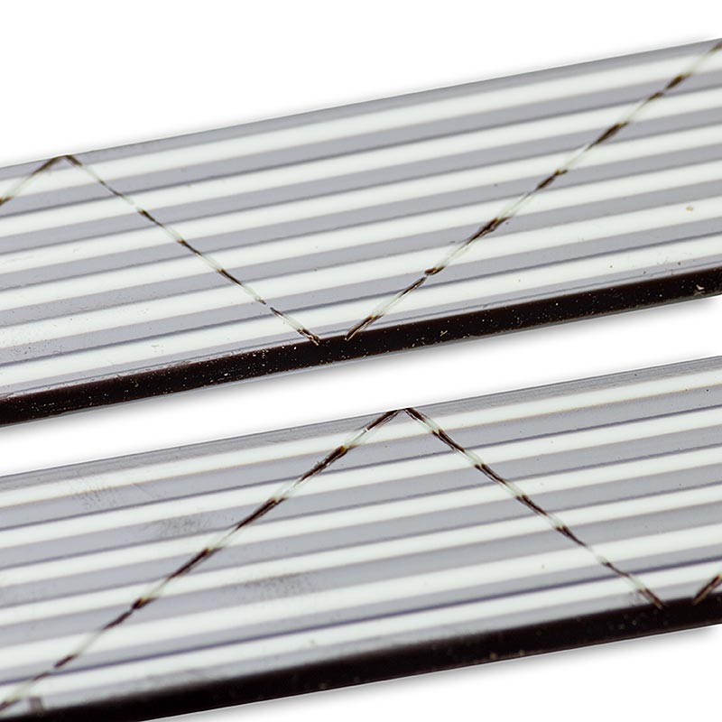 Decorazione topper - Triangolo Domino bianco/cioccolato fondente a righe - 585 g, 314 pezzi - Cartone
