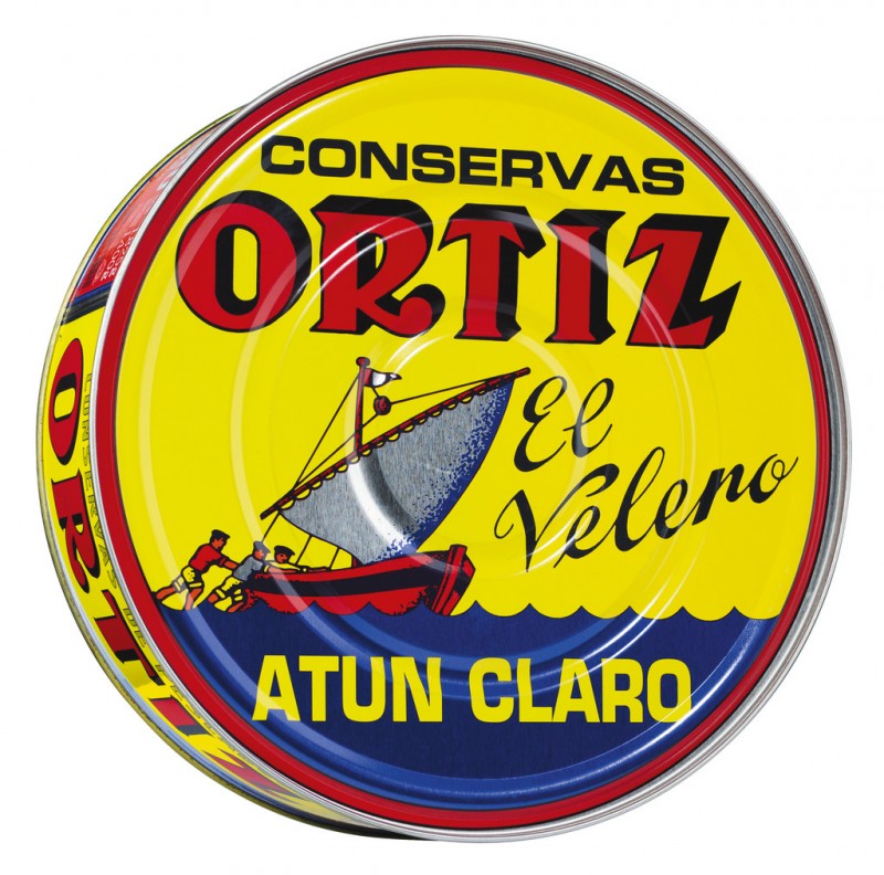 Gul tunfisk i olivenolje, gulfinnet tunfisk i olivenolje, boks, Ortiz - 1825 g - kan
