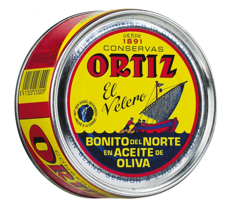 Bonito del Norte - tonno bianco, tonno bianco in olio d`oliva, lattina, Ortiz - 158 g - Potere