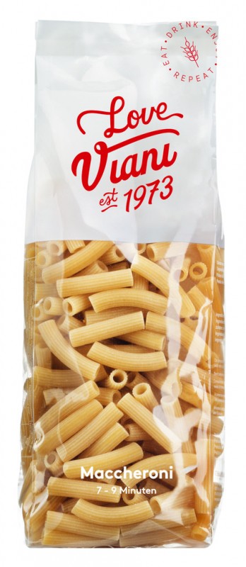 MACCHERONI - laget av 100 % italiensk hvete, pasta med durumhvete, Viani - 500 g - pakke