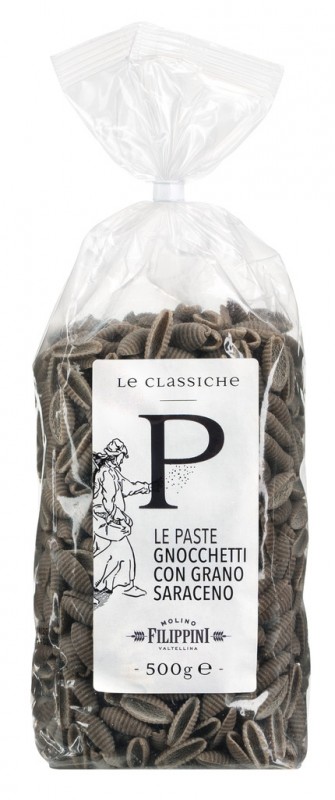 Gnocchetti, Linea Le Classiche, pasta con harina de trigo sarraceno, bolsa, Molino Filippini - 500g - embalar