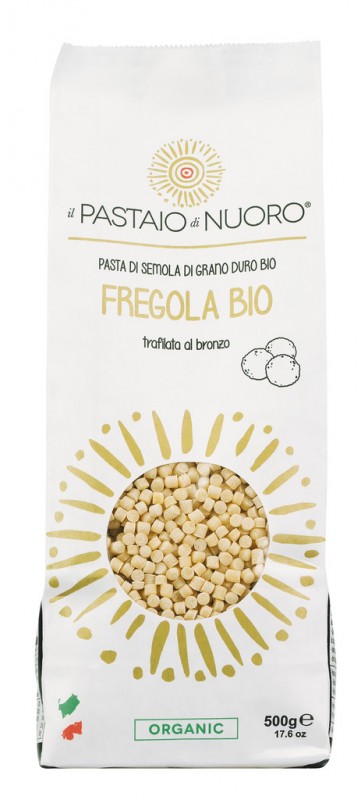 Fregola biologica, pasta di semola di grano duro, pasta artin - 500 g - borsa