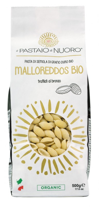 Malloreddos biologici, pasta di semola di grano duro, pasta artin - 500 g - borsa