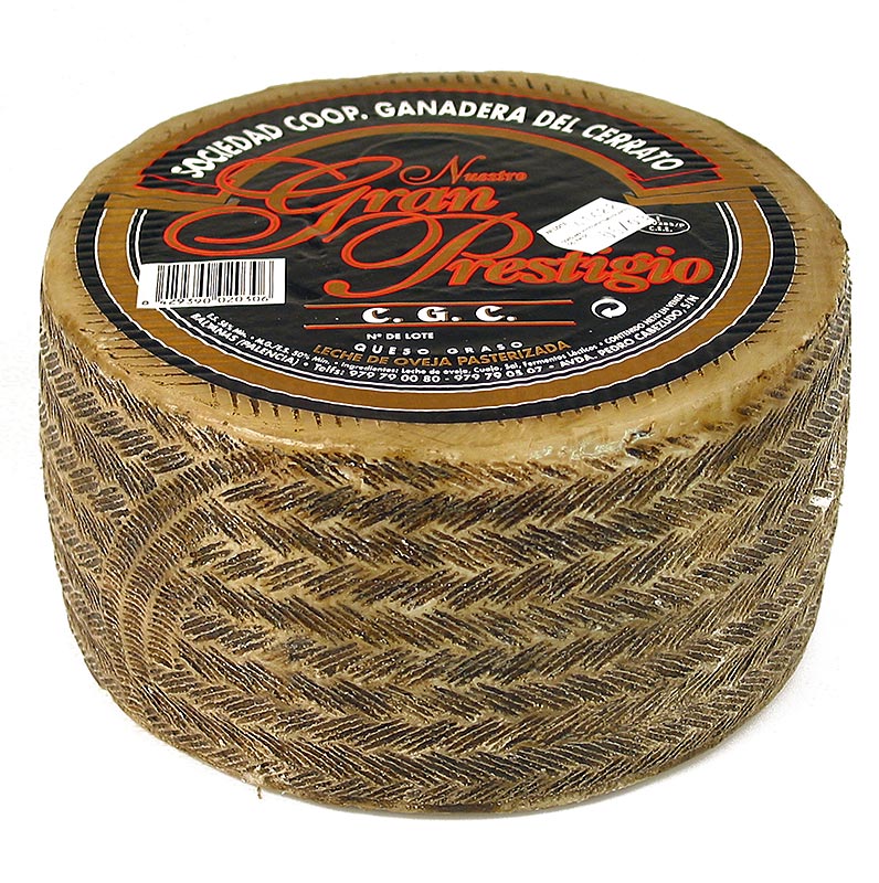 Cerrato Käse - Gran Prestigio, 100% Schafskäse - ca. 3 kg - Vakuum Cerrato Käse - Gran Prestigio, 100% Schafskäse - ca. 3 kg - Vakuum