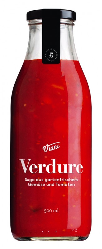 VERDURE - Sugo mediterraneo, molho de tomate com legumes, Viani - 500ml - Garrafa