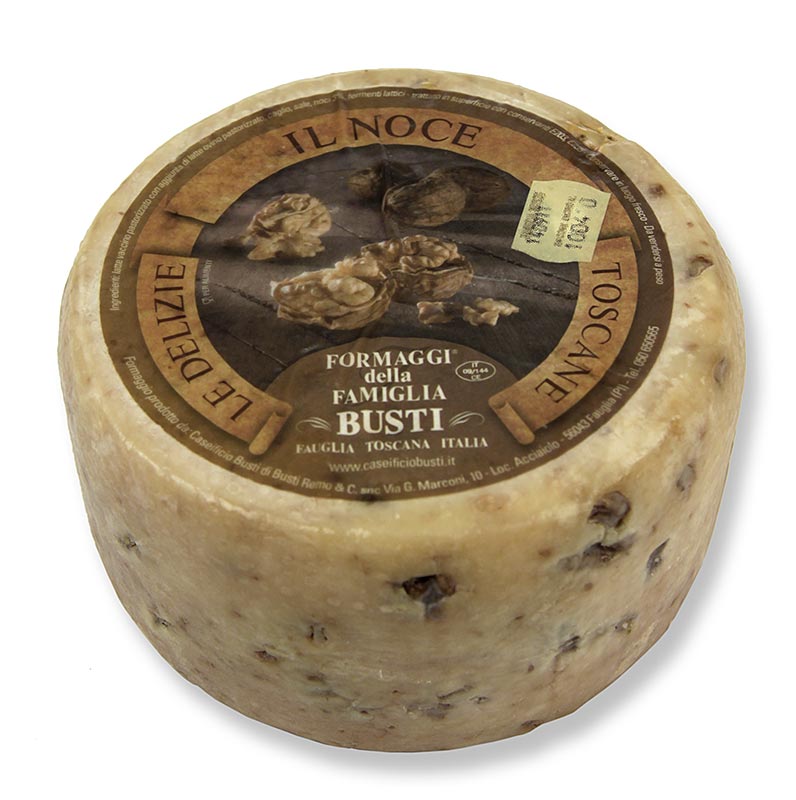 Pecorino Noce, Schafskäse mit Walnüssen, mind. 1 Monat alt - ca.1.000 g - Lose Pecorino Noce, Schafskäse mit Walnüssen, mind. 1 Monat alt - ca.1.000 g - Lose
