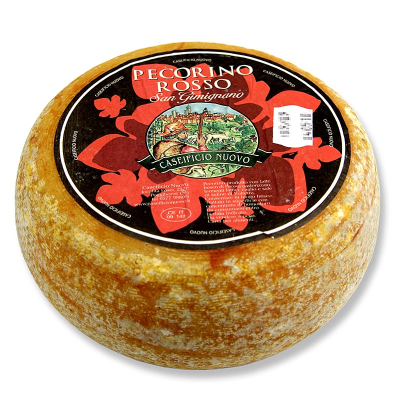 Pecorino Rosso, Schafskäse mit roter Rinde (Tomatenmark), ca. 6 Monate alt - ca. 1,2 kg - Lose Pecorino Rosso, Schafskäse mit roter Rinde (Tomatenmark), ca. 6 Monate alt - ca. 1,2 kg - Lose