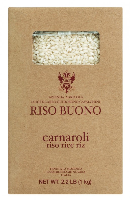 Riso Carnaroli, em astuccio, arroz risoto Carnaroli, Riso Buono, 1.000g