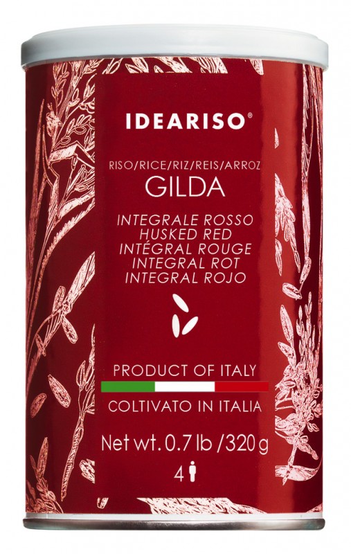 Riso Rosso Gilda Integrale, arroz vermelho integral, Ideariso - 320g - pode