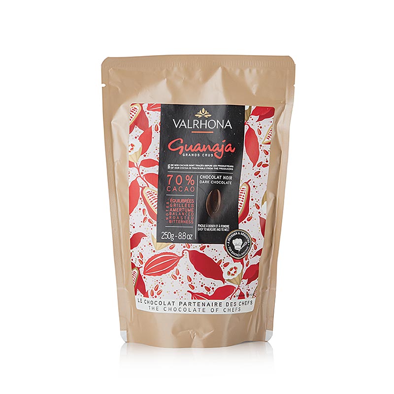 Valrhona Guanaja, moerk sjokolade 70%, callets - 250 g - bag