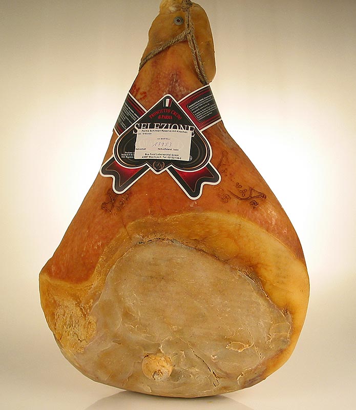 Martelli Parma Schinken Riserva, mind. 18 Monate, mit Knochen - ca.10 kg - Vakuum Martelli Parma Schinken Riserva, mind. 18 Monate, mit Knochen - ca.10 kg - Vakuum