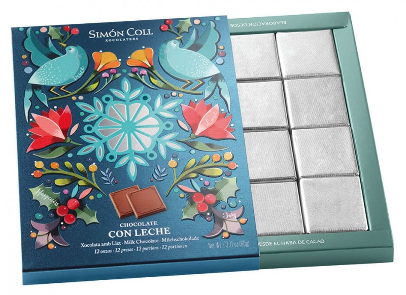 Marco Chocolate con Leche Napolitana, tabletas de chocolate con leche, Simon Coll - 60g - embalar