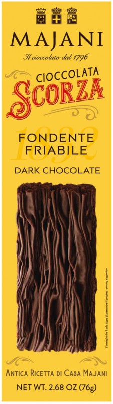 Scorza 60%, chocolate fino extra oscuro, Majani - 76g - embalar