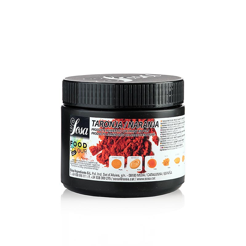 Colorante alimentario natural Sosa, en polvo, naranja, soluble en grasa y agua (37898) - 300g - pe puede