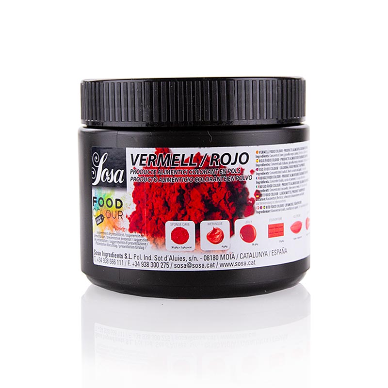 Sosa colorante alimentario natural, en polvo, rojo, soluble en grasa y agua (37899) - 200 gramos - pe puede