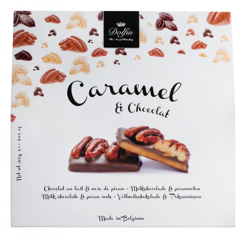 Venda de caramelo au beurre com noix de pecan, caramelo com manteiga salgada e nozes, Dolfin - 200g - pacote