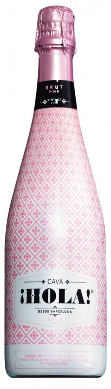 Cava iHola! Desde Barcelona Brut Pink, vino espumoso rosado, Barcelona Brands - 0,75 litros - Botella