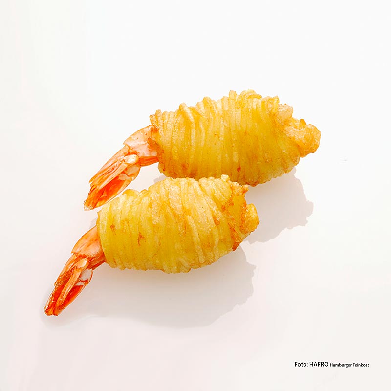 Petiscos asiaticos - twister de camarao (com batata), dim sum - 1kg, 20 pecas - caixa Petiscos asiaticos - twister de camarao (com batata), dim sum - 1kg, 20 pecas - caixa