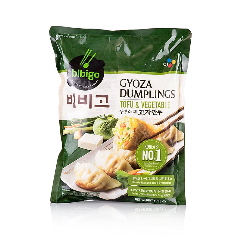 Wan Tan - Gyoza dumplings medh graenmetisfyllingu (tofu, bladhlaukur, hvitkal), Bibigo - 600g - taska